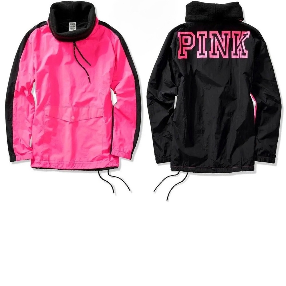 Victoria’s Secret PINK Sherpa Lined Anorak Cowl Neck Pullover